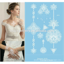 Newest design white lace body temporary tattoo sticker for hands j019